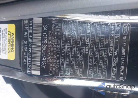 2016 Land Rover Discovery Sport Hse Lux из США, поврежденный, VIN SALCT2BG9GH591301